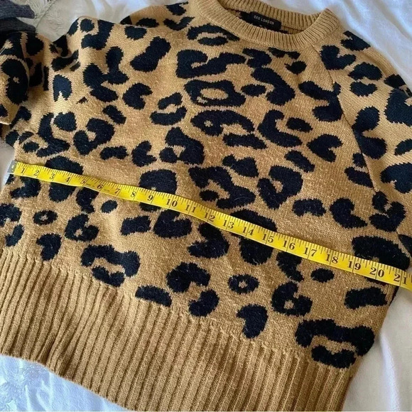 QED London Leopard Print Knit Sweater Chunky Crew Neck: Medium - Picture 4 of 7